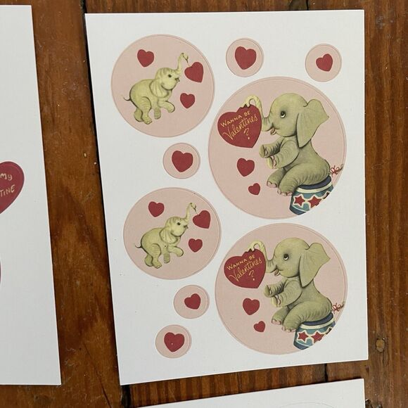 Cavallini Co. Valentine’s Mailing Set Cards Stickers Rubber Stamp Cute Nostalgic - Picture 12 of 13